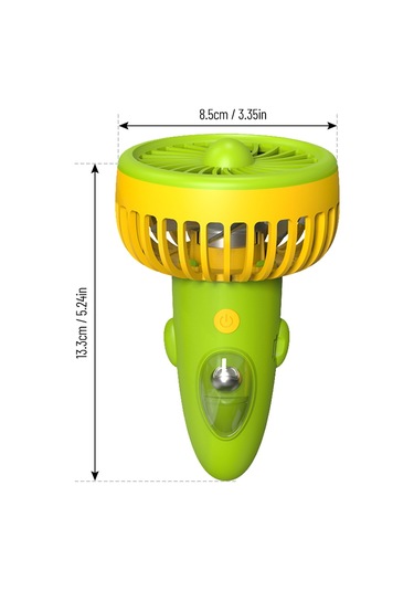 Kangvka Yenilenebilir Usb Boyun Bağlı Mini Fan - 3 Hız Ayarı, Taşınabilir Ev/outdoor Kullanım, Yeşil-sarı Renk F6