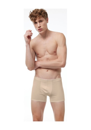 Malabadi Görünmez Boxer Erkek Ten Rengi Likralı Modal Iç Göstermeyen Boxer 058 Ten Rengi