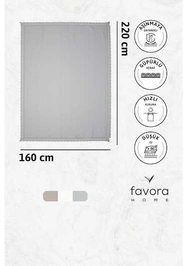 Defne Leke Tutmaz Masa Örtüsü 160x220 - Gri Gri