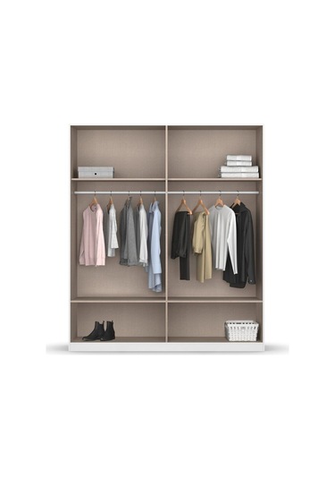 Alev Giyinme Dolabı - Çok Amaçlı Dolap - Gardırop 180 Cm-4 Kapaklı-2 Çekmeceli