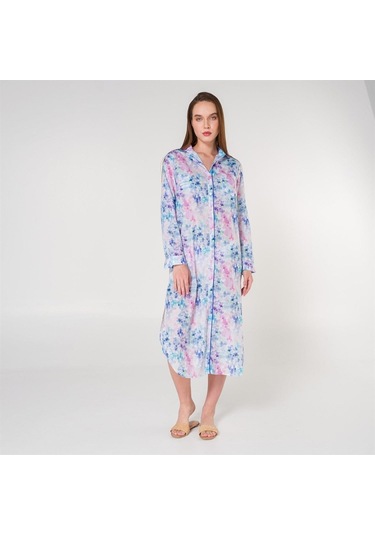 Helen Vual Plaj Gömlek Elbise Mor
