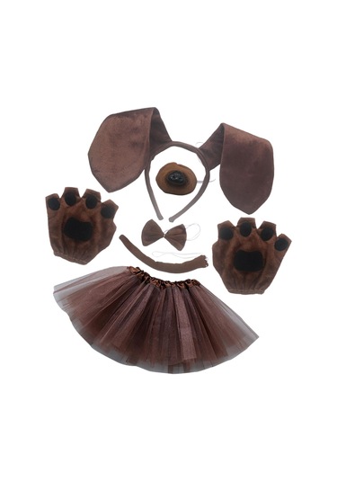 Suntek Köpek Kulakları Kafa Bandı Ve Elbiseli-kahverengi