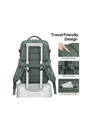 Fosenze 45l Genişletilebilir Laptop Çantası - Büyük Kapasiteli Seyahat Ve İş Çantası, 17 İnç Laptop Bölmesi İle Diğer