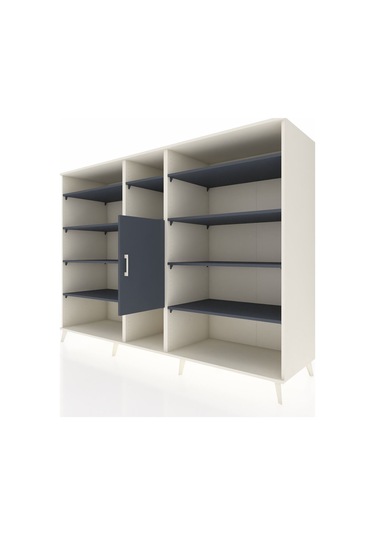 Kronos Dolap 12 Raflı Tek Kapaklı 220x59x163 Aytaşı-antrasit Aytaşı-antrasit