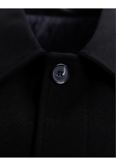 Uki Siyah Kaşe Kaban Siyah