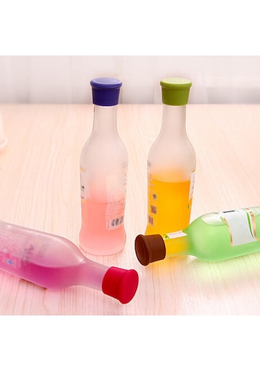 Sarı 1 Adet Şarap Bira Kapağı Şişe Kapağı Ev Mutfak Bar Aracı Silikon Tıpa İçecek Sarı