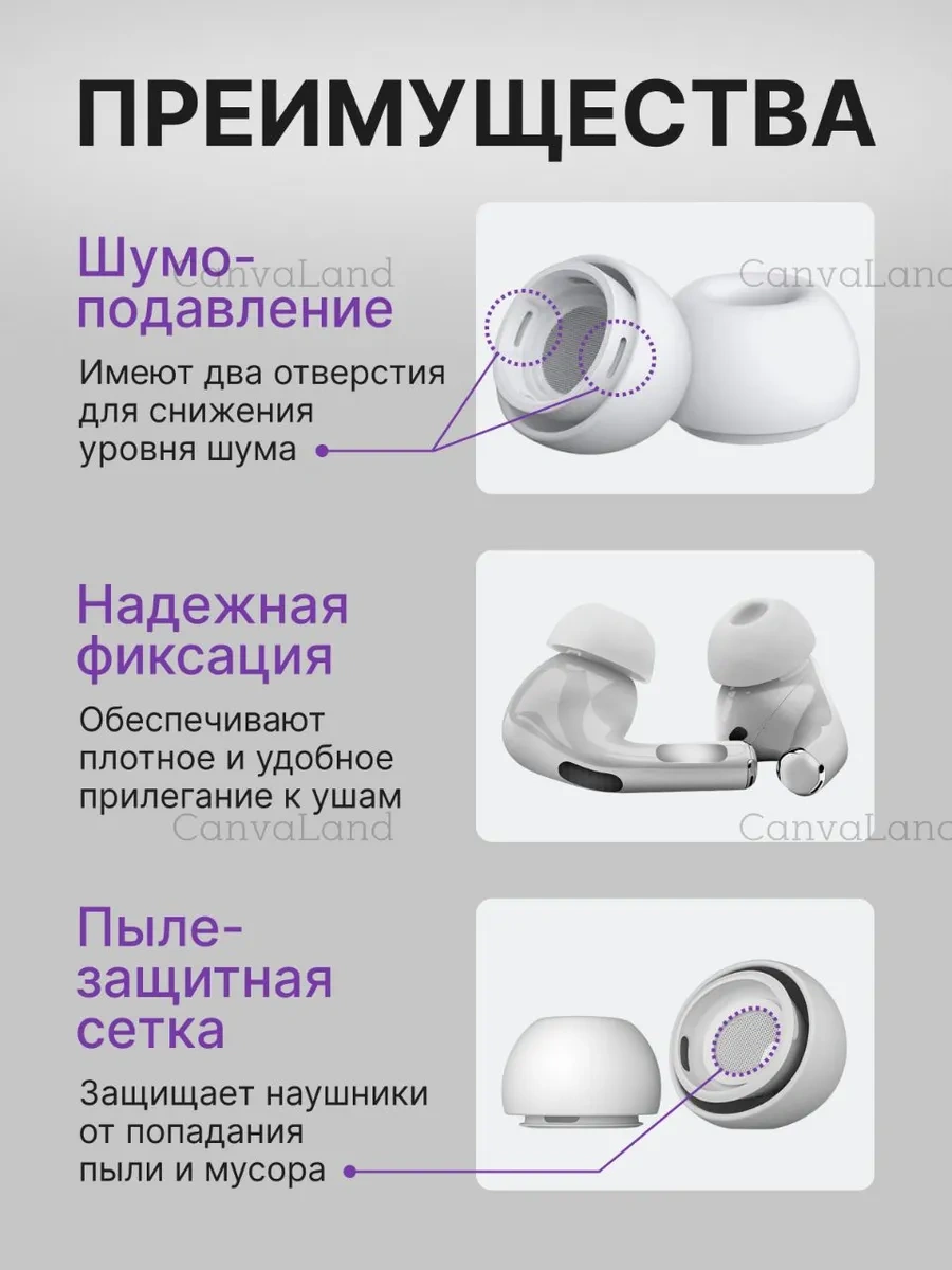 Canvaland Airpod Pro Ve Pro 2 İçin Kulak Kılıfları 306572425 Beyaz