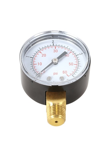 Yaleker Kompakt Çift Skaleli Hidrolik Basınç Ölçer, 0-60 Psı/0-4 Bar, 50mm Çap, 1/4" Npt Bağlantı