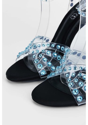 Tamer Tanca Kadın Hakiki Deri Siyah Topuklu Ayakkabı 654 115 Bn Ayk Sk23/24 Sıyah/mavı Mavi - Siyah