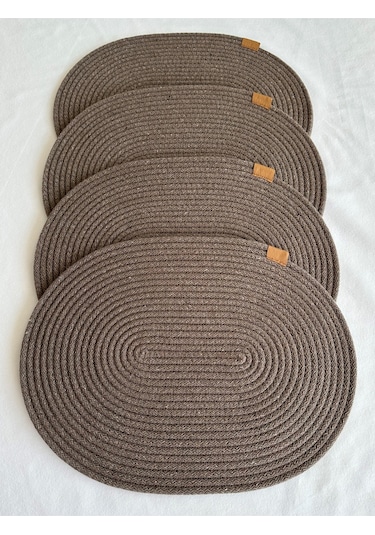 Jüt Amerikan Servis Sofra Altlığı, Masa Dekoru Supla Oval 30x40 4lü Sepya