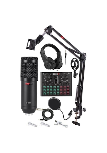Lastvoice BM800 Live Head Set Efektli Ses Kartı Mikrofon Kulaklık