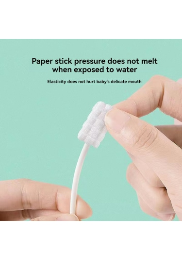 Vkemall 0-3 Yaş Bebek Ağız Temizleyici: Yumuşak Pamuk İpucu, Tükürük Tahtası Ve Süt Lekeleri Temizliği, Tek Kullandım Paketli, Güvenli Pp Sap