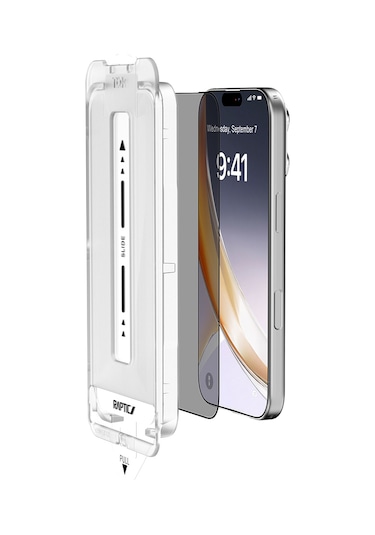 İphone 17 Pro Raptic Air Glass 2.5d Privacy Hayalet Ekran Koruyucu 2 Adet Uygulama Aparatlı Siyah