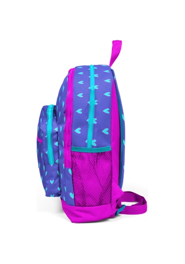 Coral High Kids Lavanta Pembe Kalp Desenli Dört Bölmeli Okul Sırt Çantası