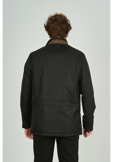 Daynax Erkek Dik Yaka Fermuarlı Ve Çıtçıt Kapamalı Cep Detaylı Mont Kaban 4520 Siyah Siyah