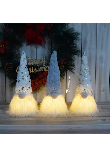 Noel Dekorasyon Gnome, Led'li 25 Cm Yüksek, Noel Baba Noel Baba T