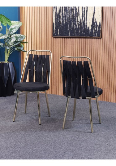 Viyolet Siyah Masa Sandalye Takımı