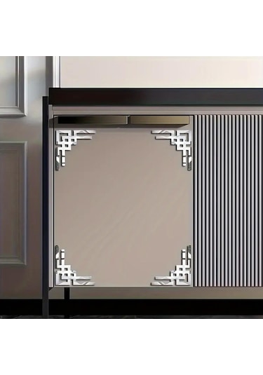 Düz Köşe Pleksi Ayna 4 Adet - Silver Silver Gümüş