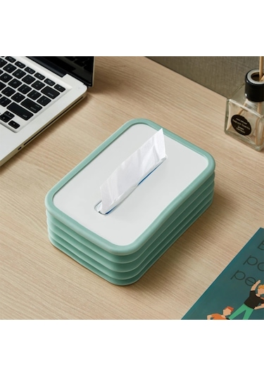 Mavi Doku Kutusu Katlanabilir Silikon Saklama Kutusu Silin Peçete Havlu Kağıt Mendil Tutucu Dağıtıcı Ev Organizatör Mutfak Sıkıştırılabilir Kutu