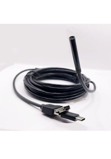 Endoskop Yılan Video Kamera Led'li 10 Metre 7 Mm Sert Kablo