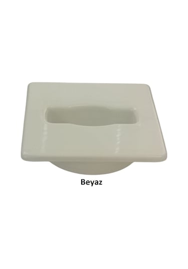 Adilon Masaüstü Kablo Kanalı Deliği Kapağı, Kare, Beyaz 6 Cm