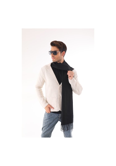 Ritagarcia Unisex Yumuşak Dokulu Siyah Atkı Siyah