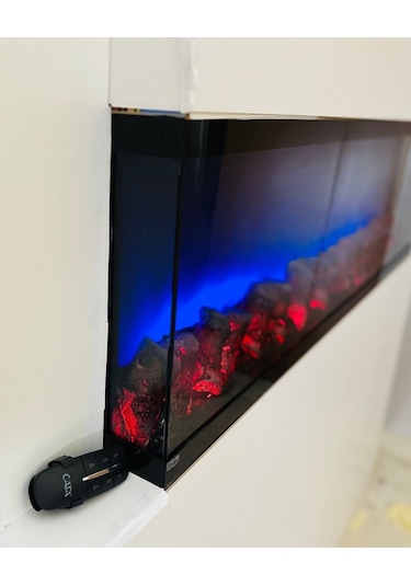 Esha Home Elektrikli Dekoratif Yapay Şömine Bluetooht Sabit Çıtırtı 140x35 X21 Cm