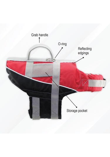 Comfy Köpek Can Yeleği 10 - 20 KG M Kırmızı Kırmızı - Siyah
