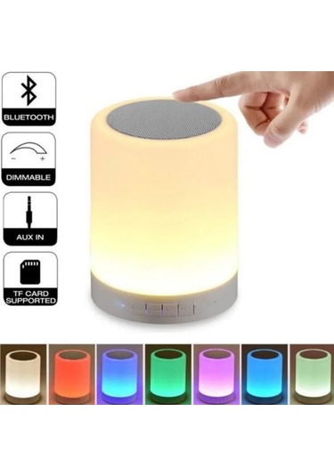 Yeni Akıllı Müzik Lambası Bluetooth Hoparlör 7 Renk Led Işıklar Mic Tf İle Kablosuz Taşınabilir Subwoofer