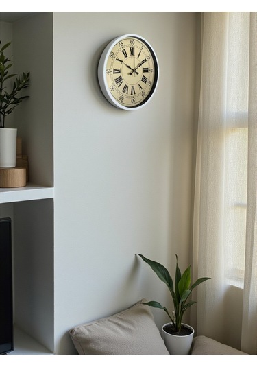 Zentime 36 Cm Beyaz Dekoratif Duvar Saati çok Renkli