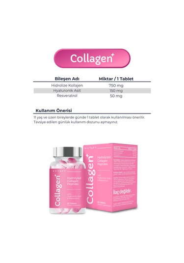 Vitavy Collagen & Hyaluronic Acid & Resveratrol 30 Tablet