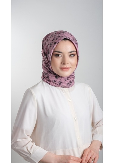 Gül Kurusu Pratik Hazır Geçmeli Tesettür Eşarp Kesik Elyaf Pilise (553629990) Gülkurusu