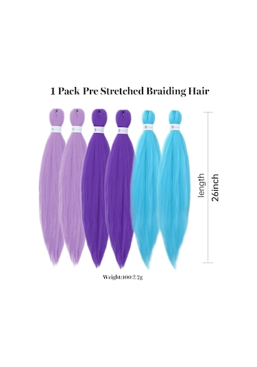 Mufunye 26 İnç Sentetik Örgü Saç, Gradyan Renkli Saç Örgüsü, Nzb002 Serisi Yüksek Isıya Dayanıklı Saç Modelleri