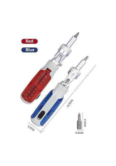 Suofeng 15'li Manyetik Ratchet Tornavida Seti - Çok Fonksiyonlu, Gizli Uçlar, Ergonomik Abs Kolu, Mavi Renk