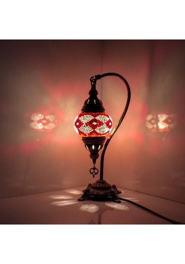 Dekoratif MOZAİK LAMBA KUĞU BOYUNU KÜÇÜK BOY ABAJUR