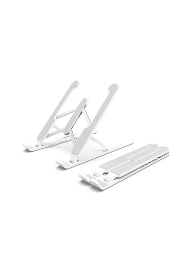 Teltree 17 İnç Altı Dizüstü Ve Tabletler İçin Ergonomik Soğutucu, 7 Seviye Yükseklik Ayarlı, Taşınabilir Katlanabilir Abs+alüminyum Stand Beyaz