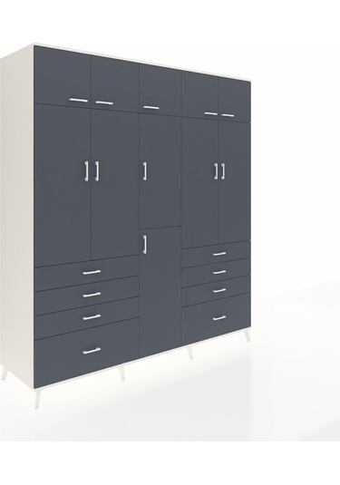 Kronos Dolap 8 Raflı 8 Çekmeceli 3 Askılı 220x59x243 Aytaşı-antrasit/antrasit Antrasıt/antrasıt Kronos Dolap 8 Raflı 8 Çekmeceli 3 Askılı 220x59x243 Aytaşı-antrasit/antrasit Antrasıt/antrasıt