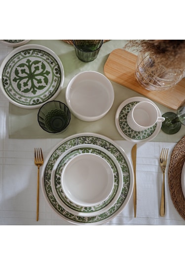 Timeless Green Stackable Yemek / Kahvaltı Takımı 20 Parça 4 Kişilik 21974-75 Yeşil
