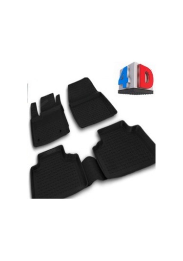 Citröen C Elysee Paspas 4D Kauçuk Araca Özel Kenar Bariyerli