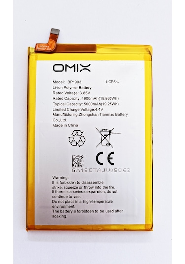 Omix X700 Batarya Logolu Bp1903 Pil 4900 Mah