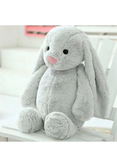 Uyku Arkadaşım Uzun Kulak Bunny Peluş Tavşan 65 Cm Gri