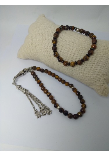 Kaplangözü Taşı Tespih ve Bileklik Takım/ Doğaltaş Tespih-Bilekli N11.5986