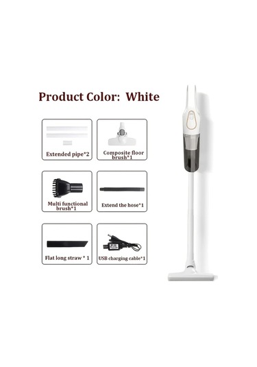 Fochsia White Üçü Bir Arada Kablosuz Elektrikli Süpürge Yüksek Verimli Filtre Saç Dolaşmaz Güçlü Emiş Ev Araç Halı