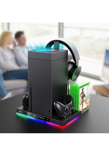 Xbox Series X Uyumlu Şarjlı Fanlı Rgb Li Dikey Stand İpega Pg-xbx024s