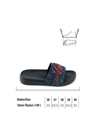 Gezer Kadın Yazlık Rahat Taban Ev Bahçe Günlük Terlik Siyah
