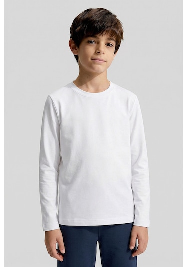 Standart Fit Basic O Yaka 2li Paket Beyaz Unisex Çocuk T-shirt Beyaz Standart Fit Basic O Yaka 2li Paket Beyaz Unisex Çocuk T-shirt Beyaz