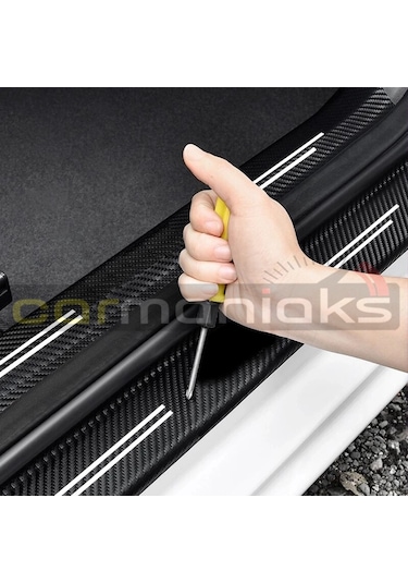 Jeep Uyumlu Karbon Kapı Eşiği Folyo 4'Lü Set
