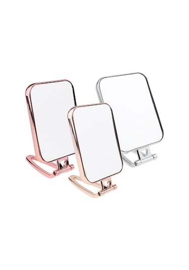 Suntek Dayanıklı Makyaj Aynası Yatakhane Banyo Kare Gümüş Gümüş