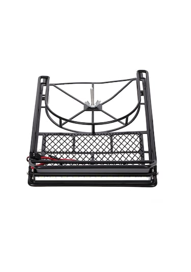 Ruicoo 1/10 Rc Sürünür Araç Çatı Rafı - 10 Led Işıklı, Yedek Lastik Standı, Trx4 Scx10 Uyumlu