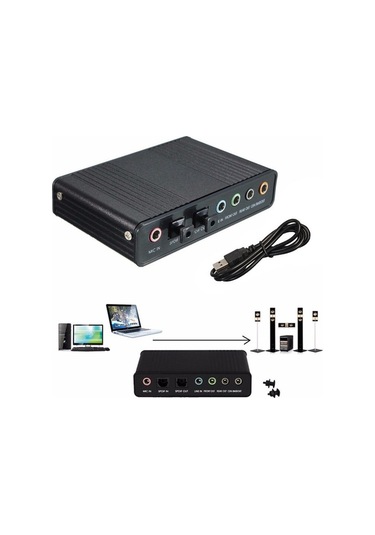 Trendooze Homyl Ses Kartı 4 Kanal 32khz 48khz Stereo 5.1 Usb 2.0 Siyah Yüksek Çözünürlük